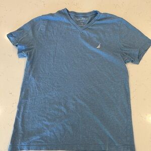 Nautica Men's Blue V-Neck Shirt
